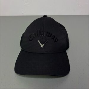 Callaway Men's Golf Hat Black Adjustable Athletic Activewear Cap Polyester